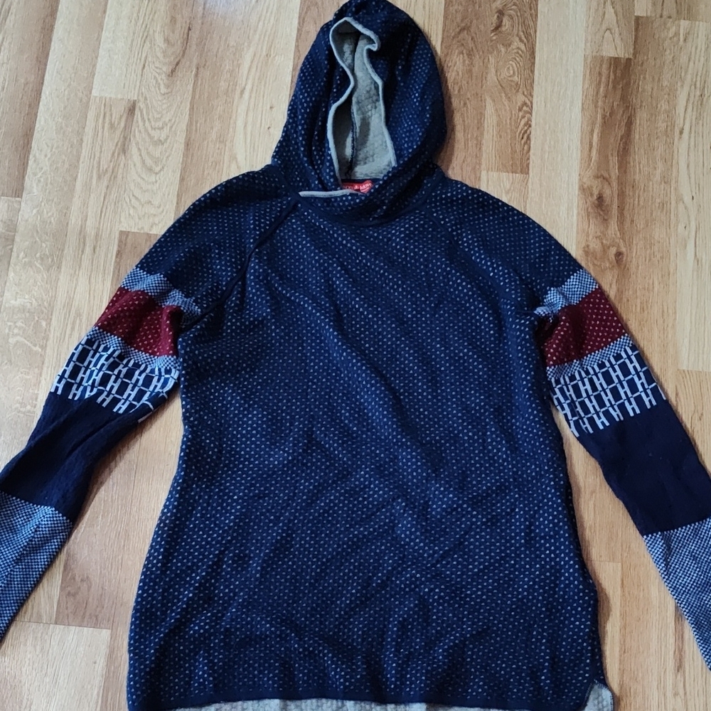 Krimpson Klover Knit Hoodie with Patterned Sleeves